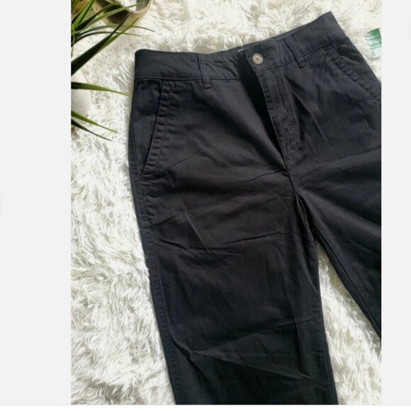 GAP High Rise Girlfriend Khakis Black Stretch Twill Pants Size 0 #819959 $60 NWT - Picture 10 of 12